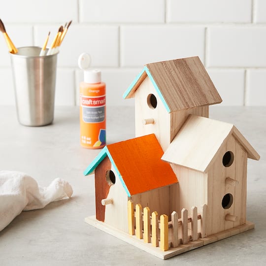 8 Pack: Triple Wood Birdhouse by Make Market®